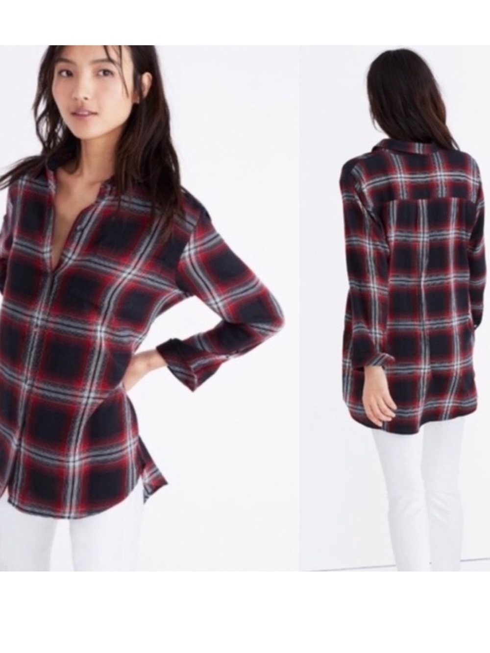 Madewell Classic Ex Boyfriend Plaid Flannel Shirt - Picture 1 of 5